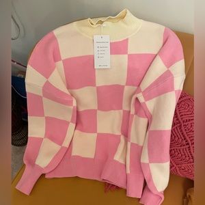 Pink and cream new w tags sweater